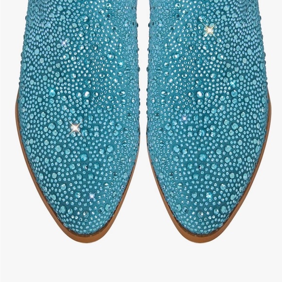 TOP Moda Shimmering Aqua Knee-High Boots - Picture 2 of 2